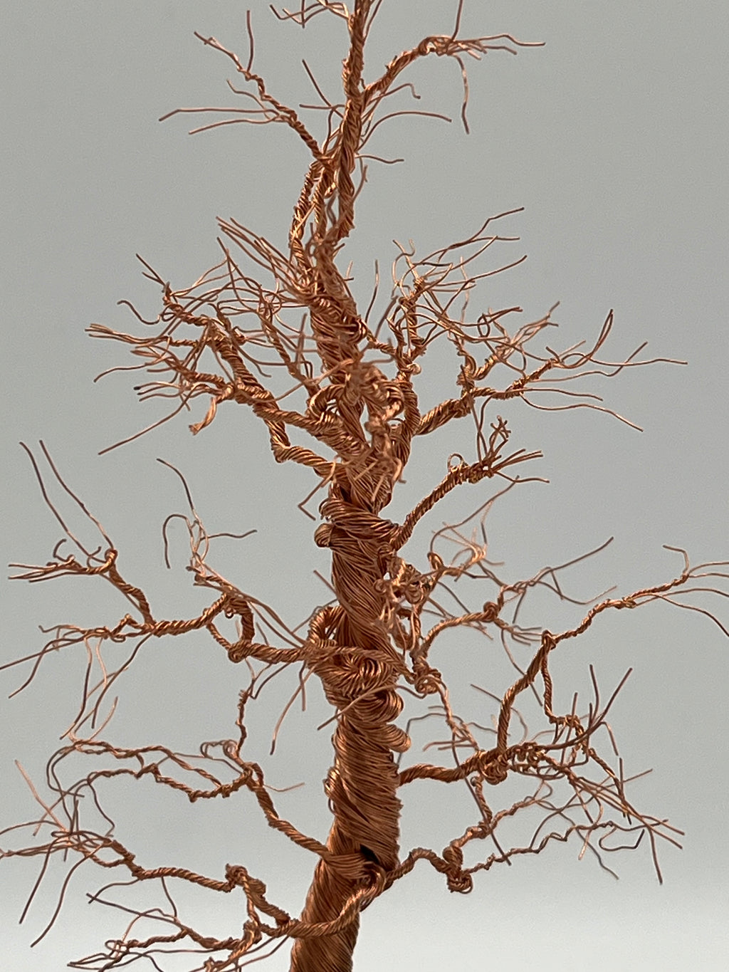Single  Handcrafted Copper Wire Trees on natural bark (RRT013)