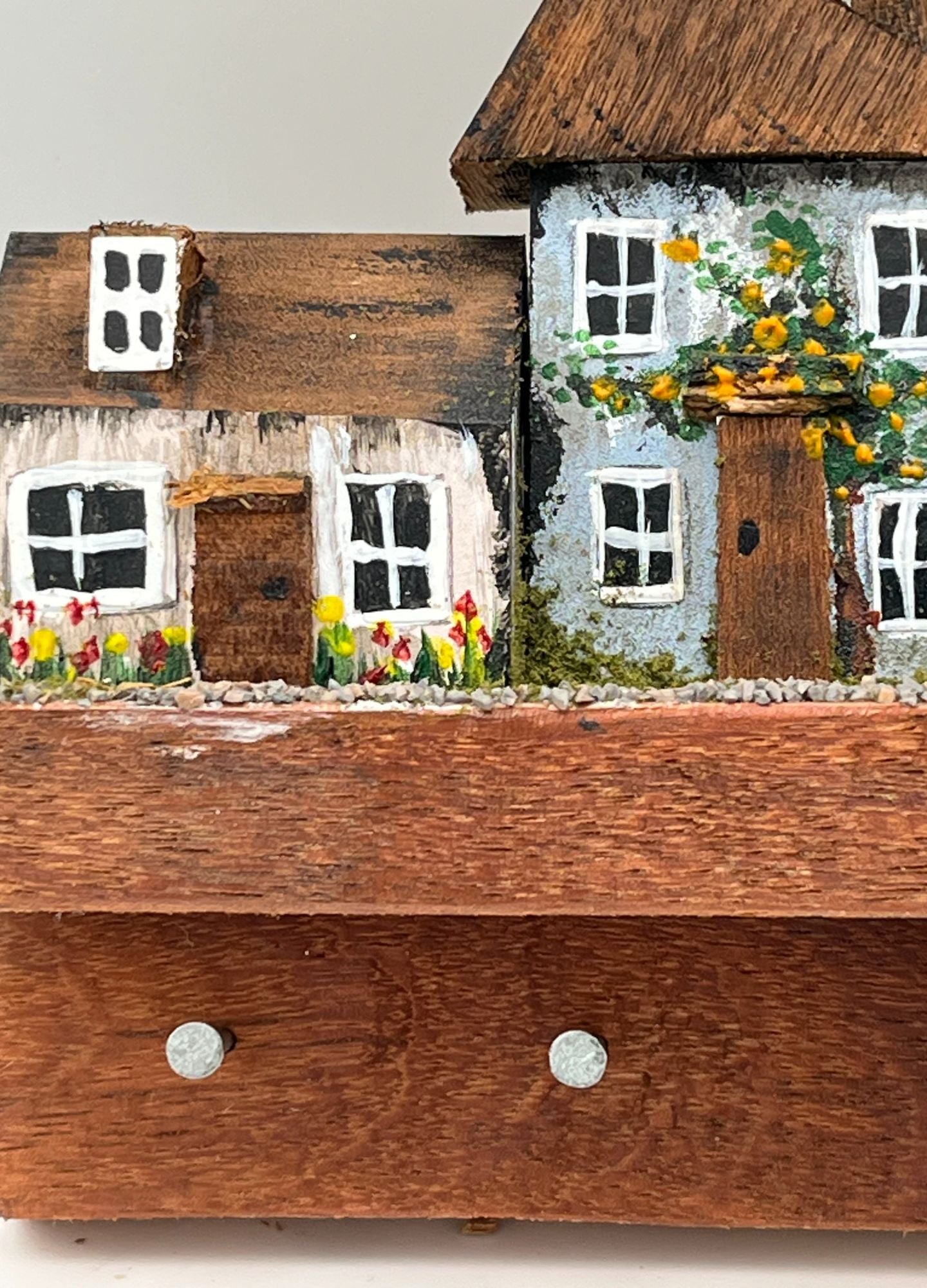 Handcrafted Miniature Wooden houses Keyholder on hardwood RRH1023