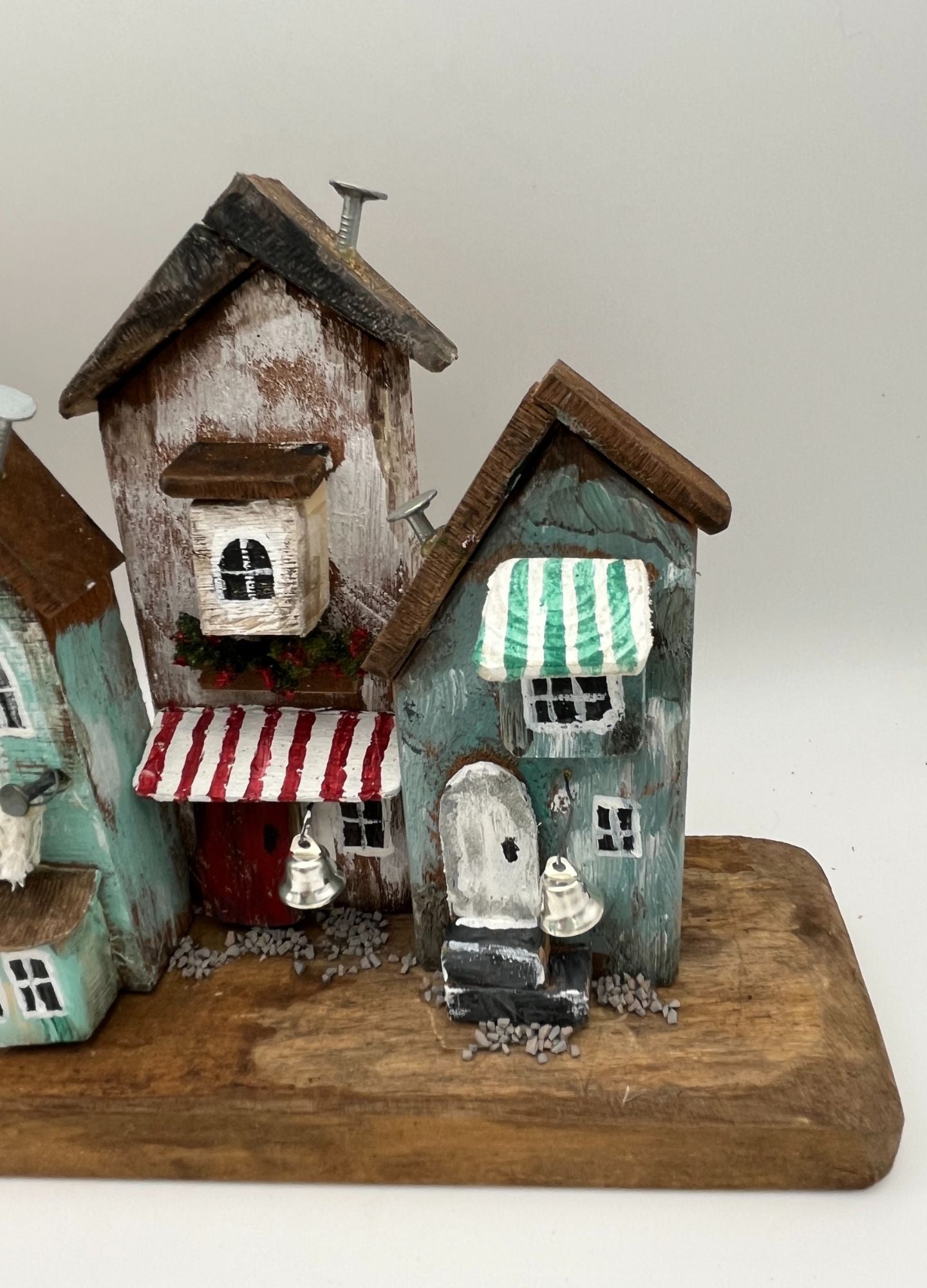 Handcrafted Miniature Wooden Houses  on Natural Base  RRH1021