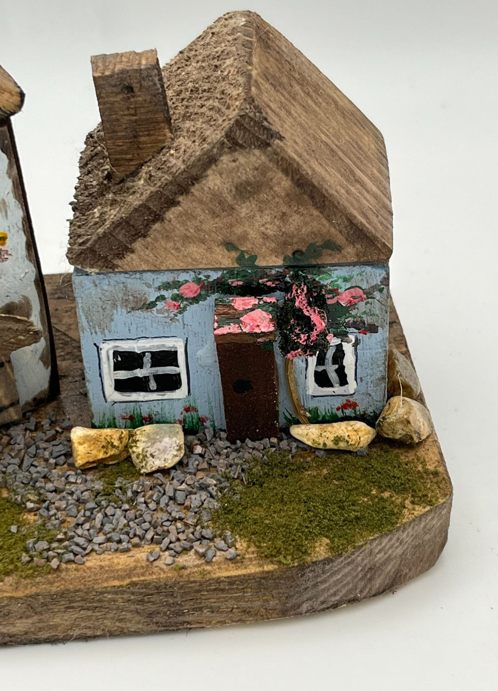 Pair Handcrafted Miniature Wood on Natural Base  RRH1032